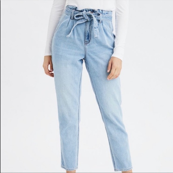 American Eagle Outfitters Pants - AEO American Eagle paper Bag High Rise Mom Jeans 4